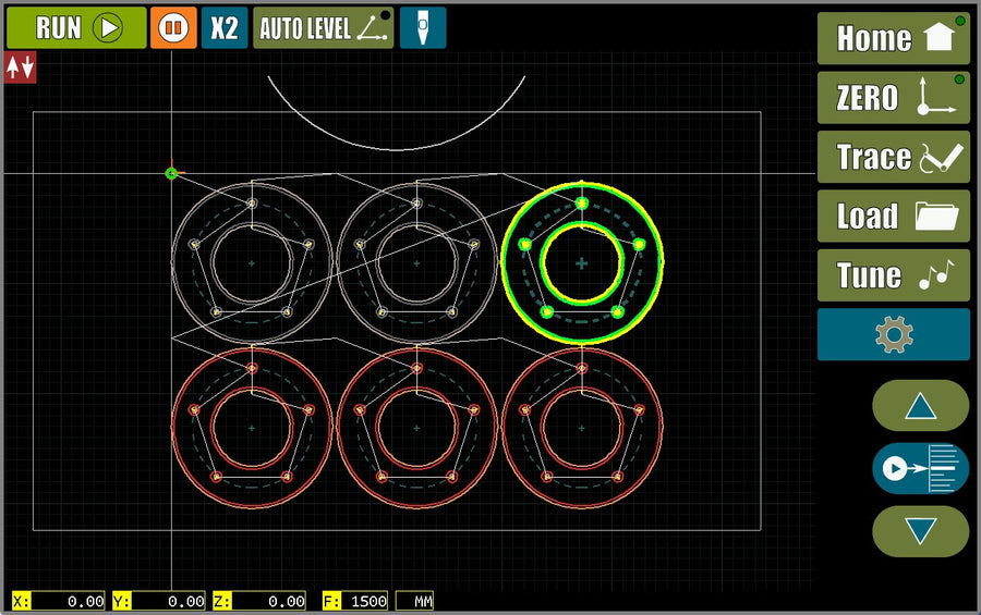 Run From Here — selected shape highlighted in green